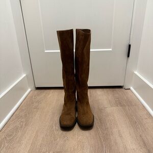 Stuart Weitzman Women's Brown Suede Heeled Boots